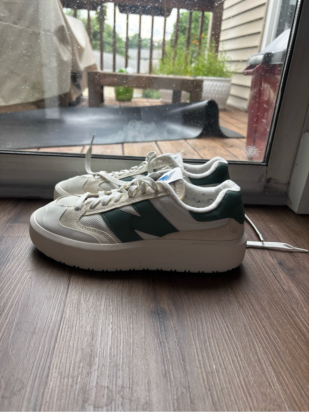 New Balance CT302 Women’s Cream and Sage Green 'N' Logo Sneaker - Picture 3 of 5